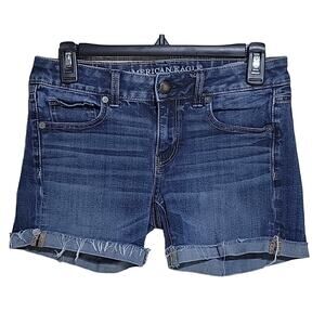American Eagle Super Stretch Midi Jean Shorts Womens Size 2